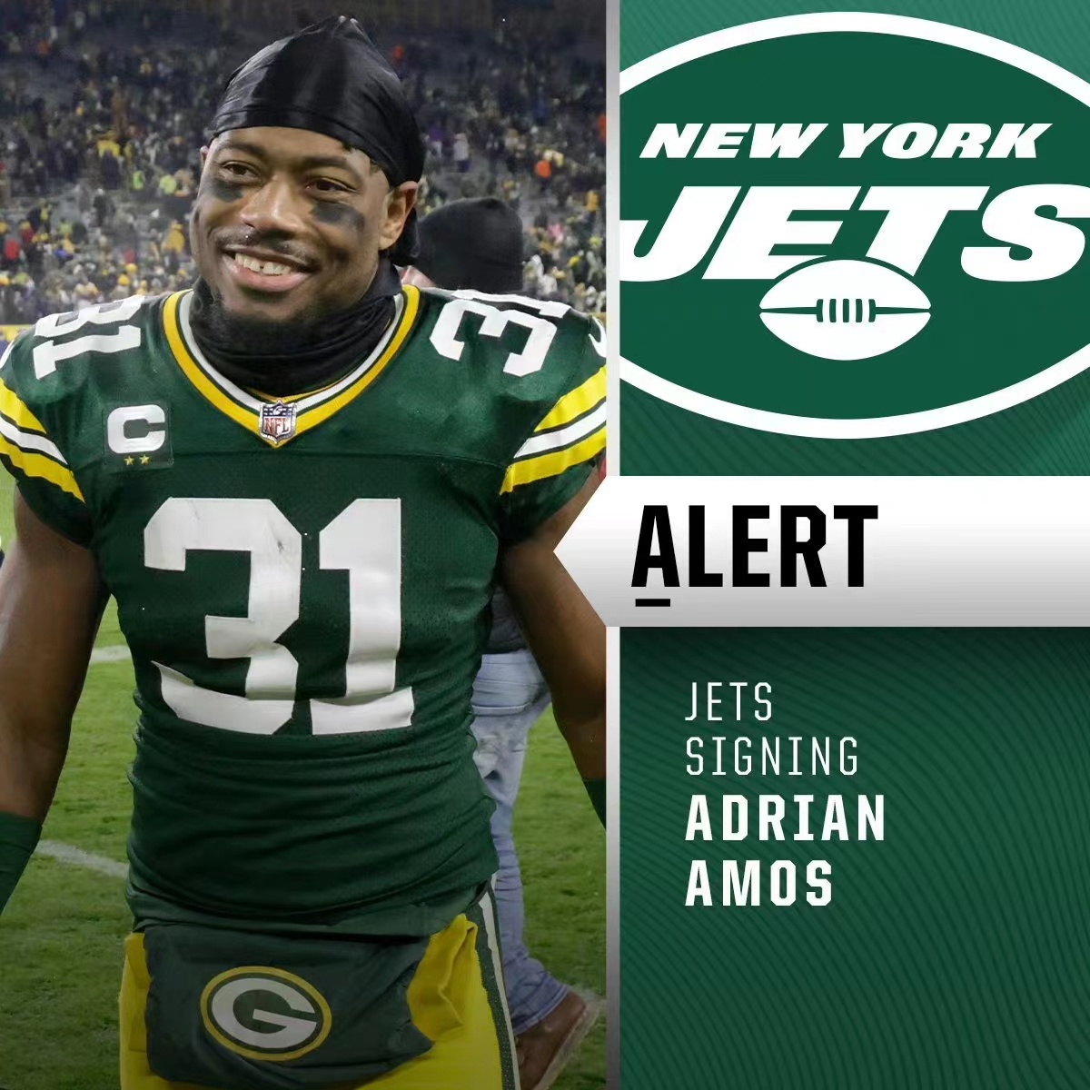 Les Jets de New York ont ​​fait une signature audacieuse et la sécurité superstar Adrian Amos a officiellement rejoint